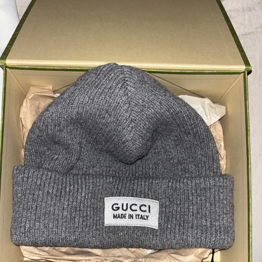 Gucci Gray Knit Beanie